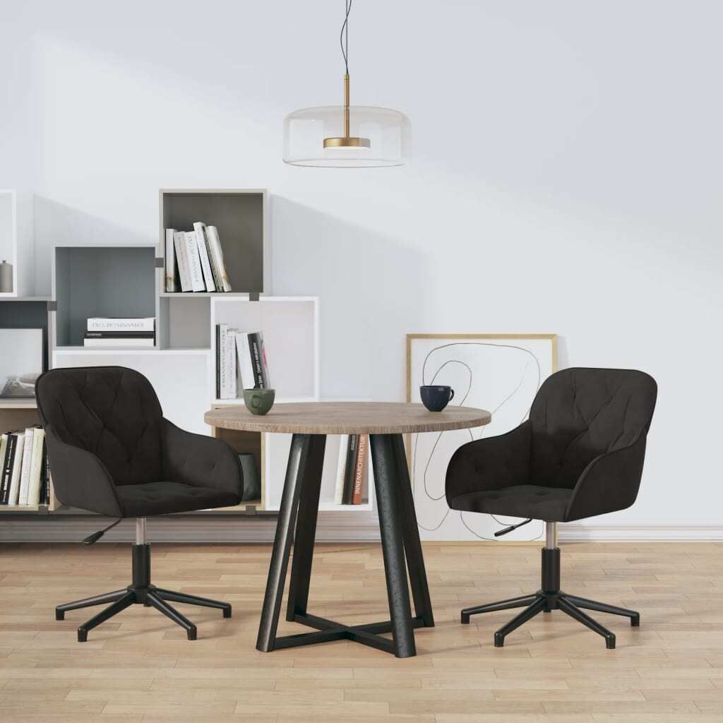 "im Angebot" Esszimmerstühle 2 Stk. Drehbar Schwarz Samt - Esszimmerstühle CC3692