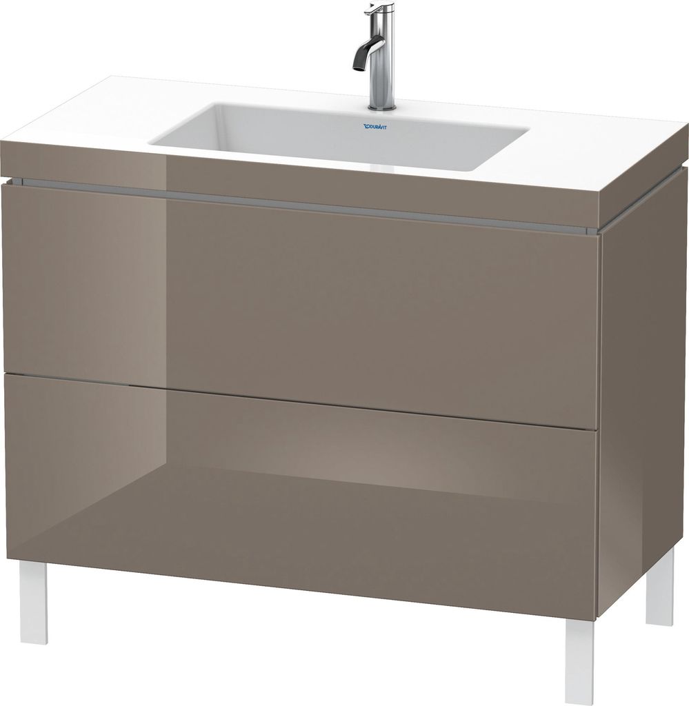 Duravit L-Cube c-bonded Set stehend, 2 Schubkästen, ohne Überlauf, 1 Hahnloch, 1000x698x480mm, LC6938O8989