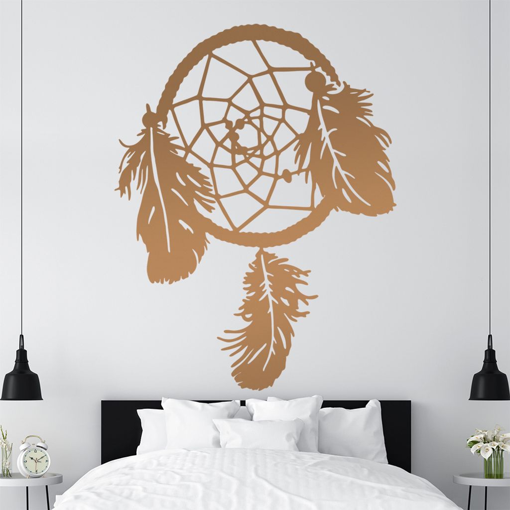 KIWISTAR Traumfänger - Feder Symbol Traum Wandtattoo in 6 Größen - Wandaufkleber Wall Sticker - Dekoration, Küche, Wohnzimmer, Schlafzimmer, Ba...