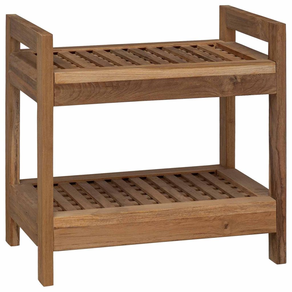 vidaXL Scaffale da bagno in teak naturale 45 x 30 x 45 cm Immagine del prodotto 