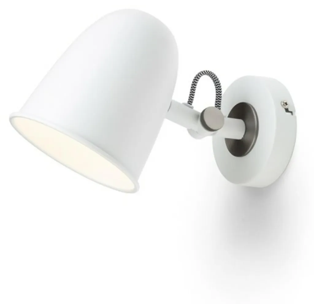 Applique murale moderne intérieur design blanc mat et nickel R14185