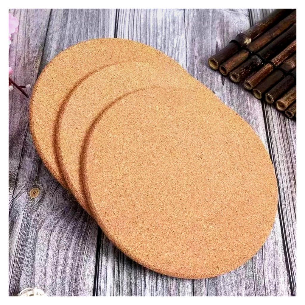 Korkuntersetzer für Küchenarbeitsplatten, hitzebeständige Matten für heiße Pfannen und Töpfe, rutschfeste Tischsets, 19 cm, 4 Stück