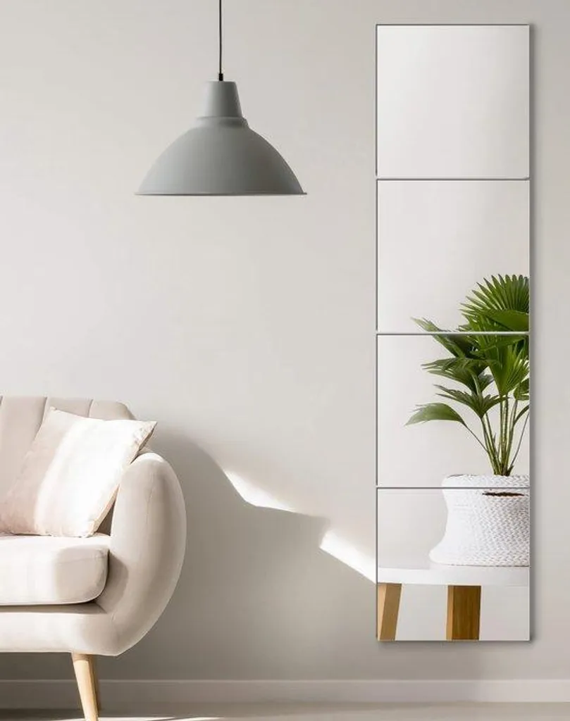 Miroir mural autocollant 20 cm acrylique - Décorer sans percer lot de 4