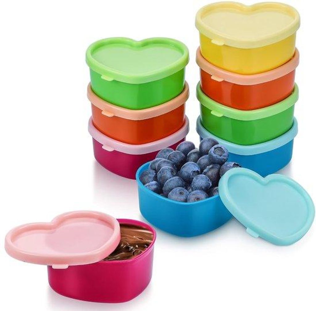 Hartvormige Snackboxen aus BPA-freiem Kunststoff - 9 Stück - farbenfroh