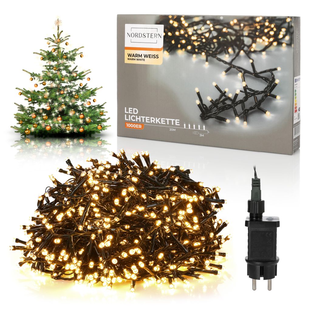 Nordstern LED Büschel Lichterkette Warmweiß 1000 LEDs - Produktbild 