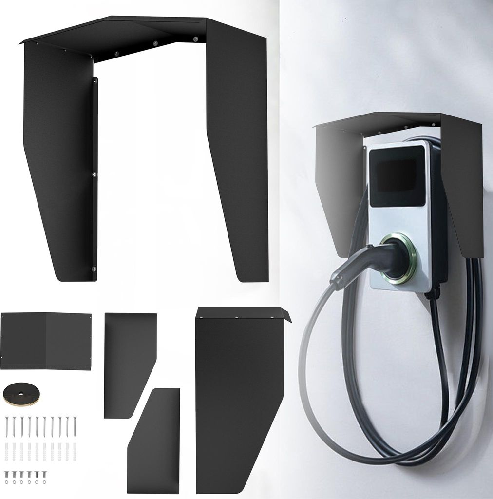 XINZI Wallbox Wetterschutz Schutzdach für e-Auto Ladestation Regenschutz UV-Schutz Überdachung Dach Zubehör für Wallboxen Ladesäule, 40x25x45,...