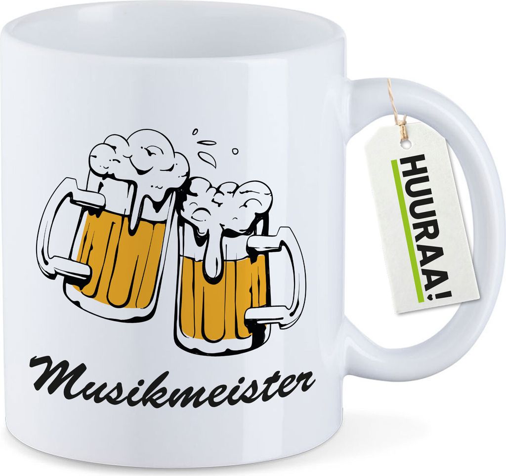 Huuraa Kaffeetasse Musikmeister Schützenfest 330ml Weiß Keramik Kaffeebecher Geschenkidee