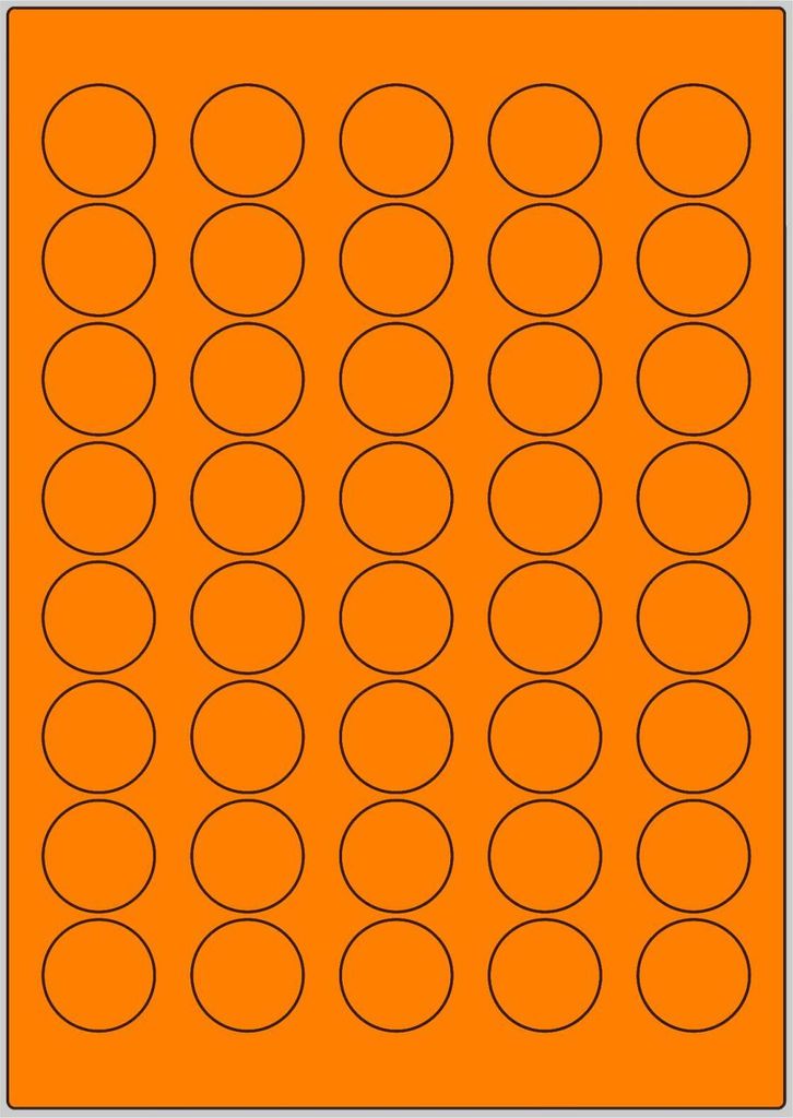 400 Stück farbige Haftetiketten 30mm orange