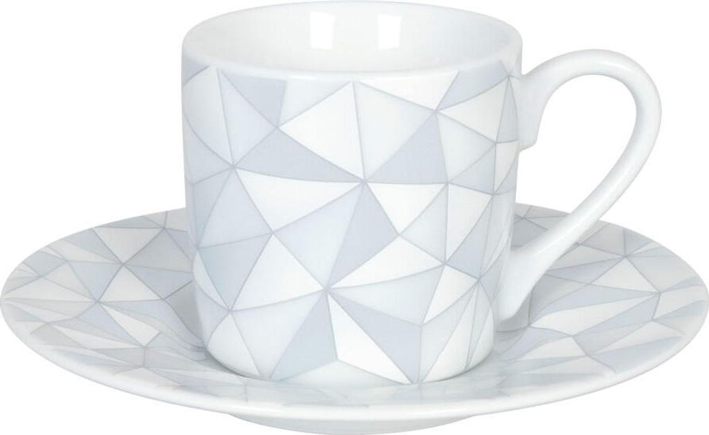 Könitz Espressotasse mit Untertasse Shades of grey, Kaffeetasse, Espressobecher, Porzellan, 85 ml, 11 5 053 2632