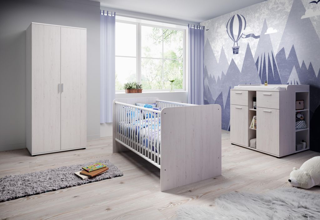 BOBI Babyzimmer 3-teilig Pinie Anderson Nachbildung Produktbild 