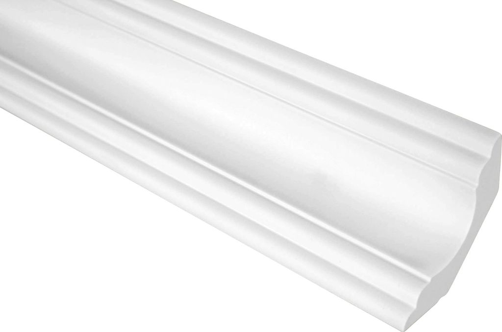 GRAND DECOR Stuckleisten Decke modern, PolyurethanHartschaum & Flexibel - 2m Deckenleisten glatt Eckleisten Polyurethan Kunststoff Stuck (10 Meter ...