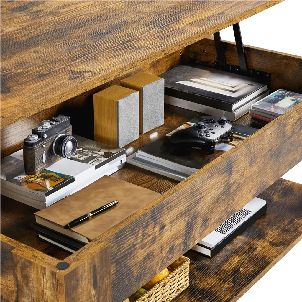 Table d'appoint relevable et table basse de salon en métal industriel - 5