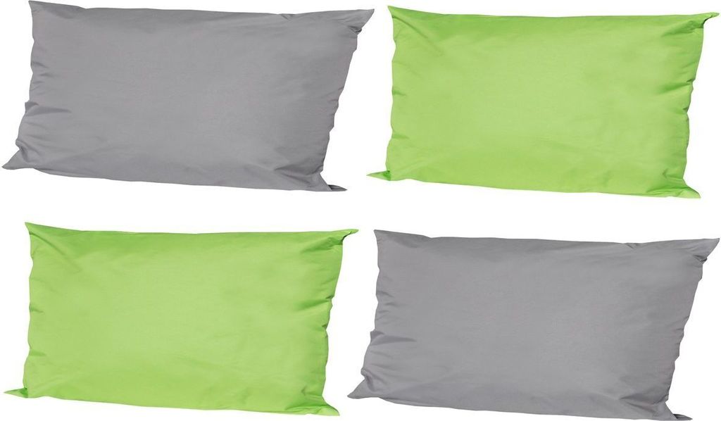 JACK 4x Outdoor Lounge Kissen 30x50cm viele Farben Dekokissen inkl. Füllung Wasserfest Sitzkissen Garten Stuhl, Farbe:2x Grau - 2x Grün