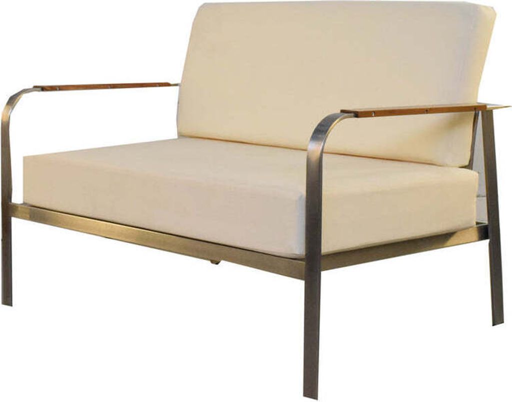 Luxus Premium Garten Lounge Sessel SET Gartensofa Gartenmöbel Edelstahl