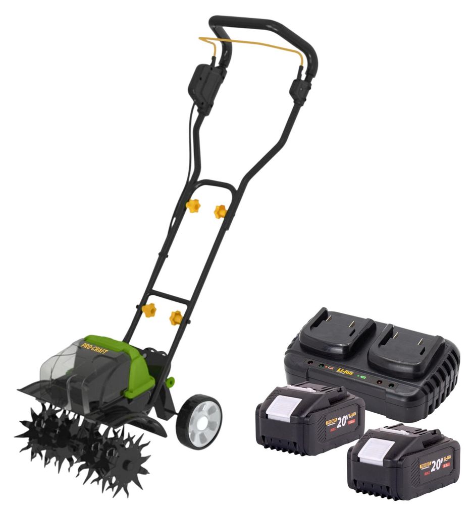 Procraft CT20/2bb Akku Kultivator 40 V ( 2x 20 V ) 360 mm Brushless + 2x Akku 8,0 Ah + Ladegerät