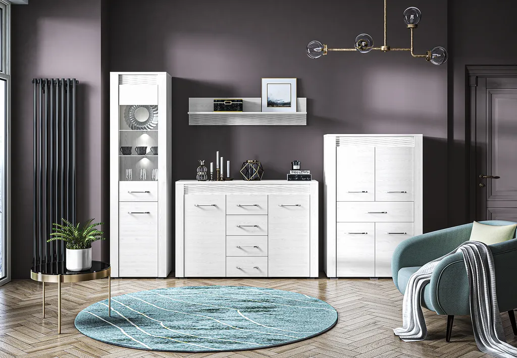 Étagère murale en bois blanc DERIKA - Rangement mural design en pin - 7