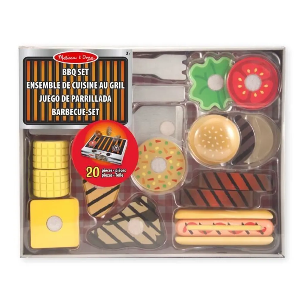 Jeu de grillades Melissa & Doug - Set de barbecue en bois pour enfant