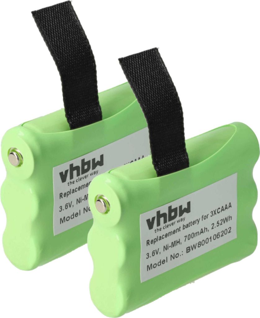 vhbw 2x Akku kompatibel mit Motorola SX600, SX800, SX800R, SX500R, FV300, FV500, FV700, SX900, FV700R Funkgerät, Walkie Talkie (700 mAh, 3,6 V, NiMH)