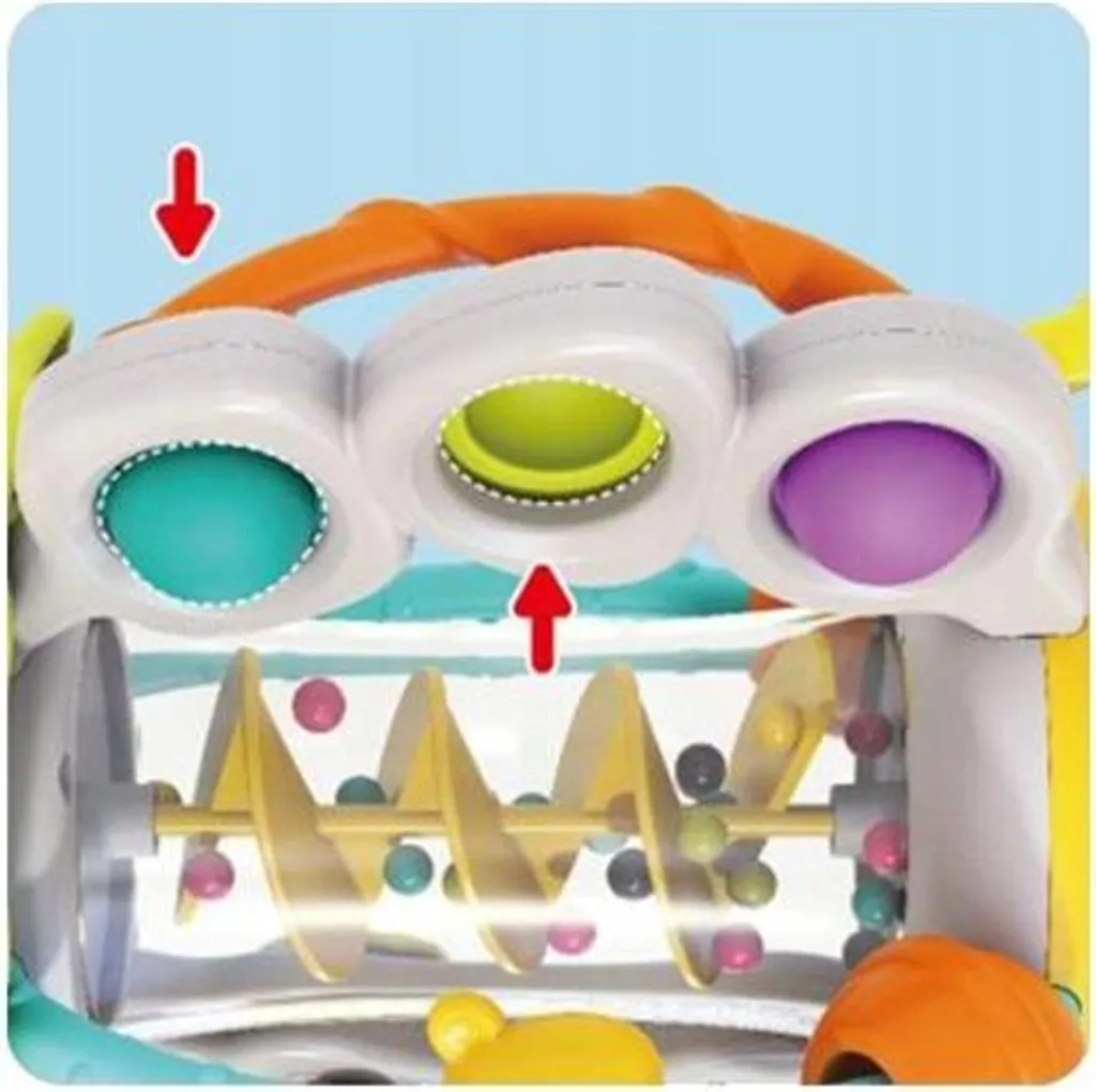 Jouet Sensoriel Bébé Silicone - Corde à Tirer et Boutons Multi-Texture - 6