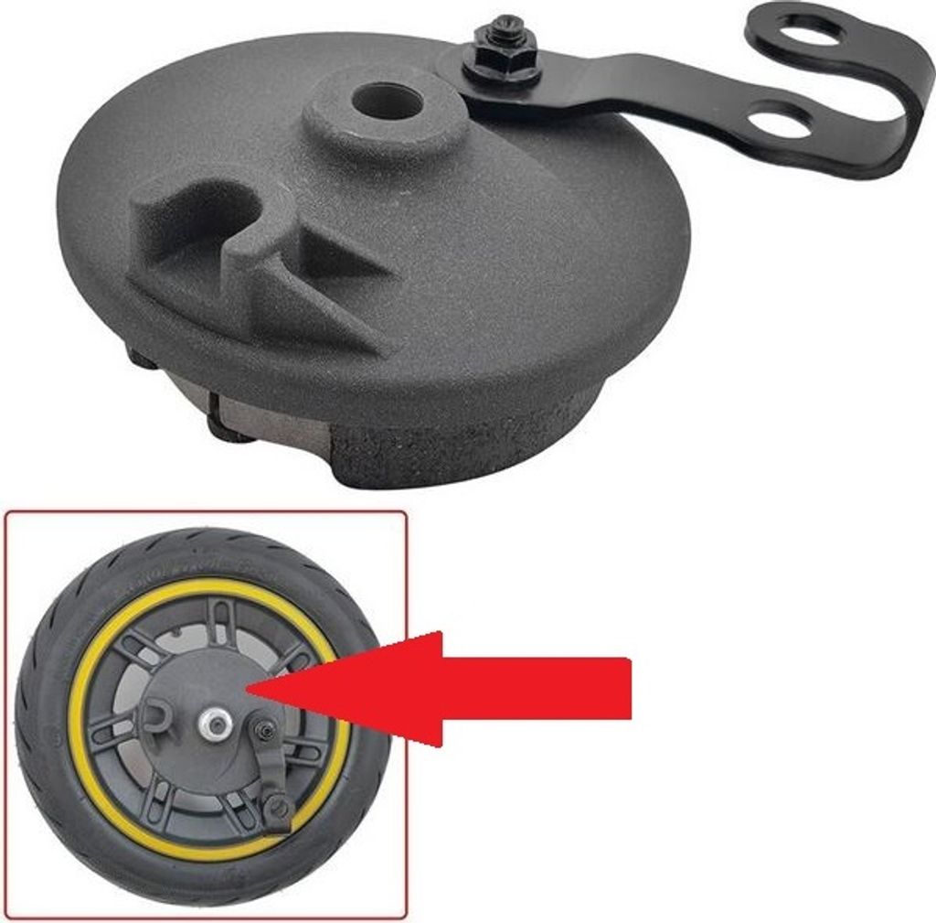 Vordere Trommelbremsabdeckung mit Belägen für Ninebot Max G30 / Motus Scooty 10 / Frugal Power