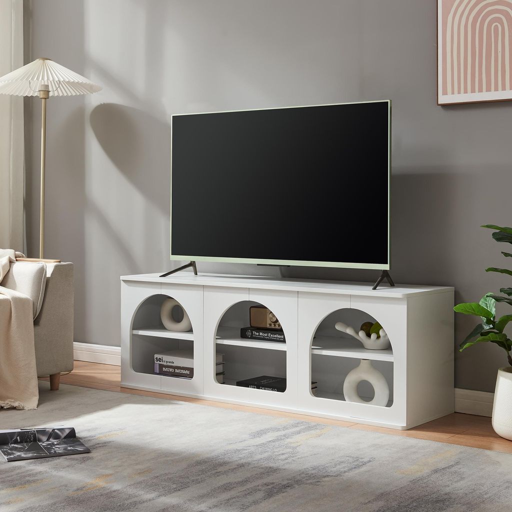 Table TV 'Trorhun' avec 6 compartiments ouverts 140 x 38 x Image du produit 