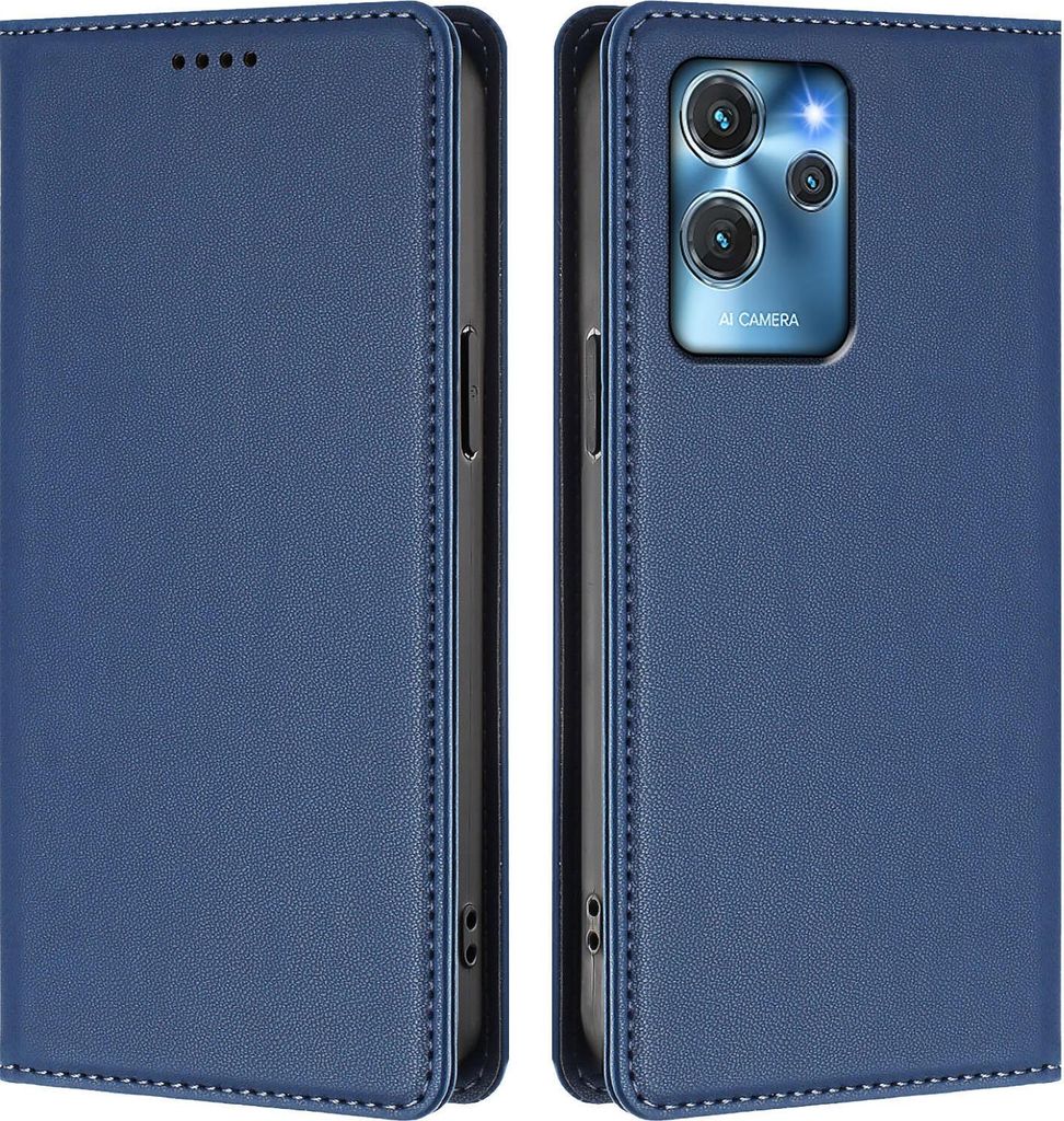 Handyhülle für Oukitel C32 / C32 Pro, Kunstleder Klapphülle Stoßfeste Magnetische Hülle mit Ständer Dunkelblau