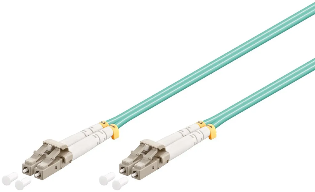 goobay cavo in fibra ottica multimodale OM3 connettore LC UPC a connettore LC UPC aqua 15 m