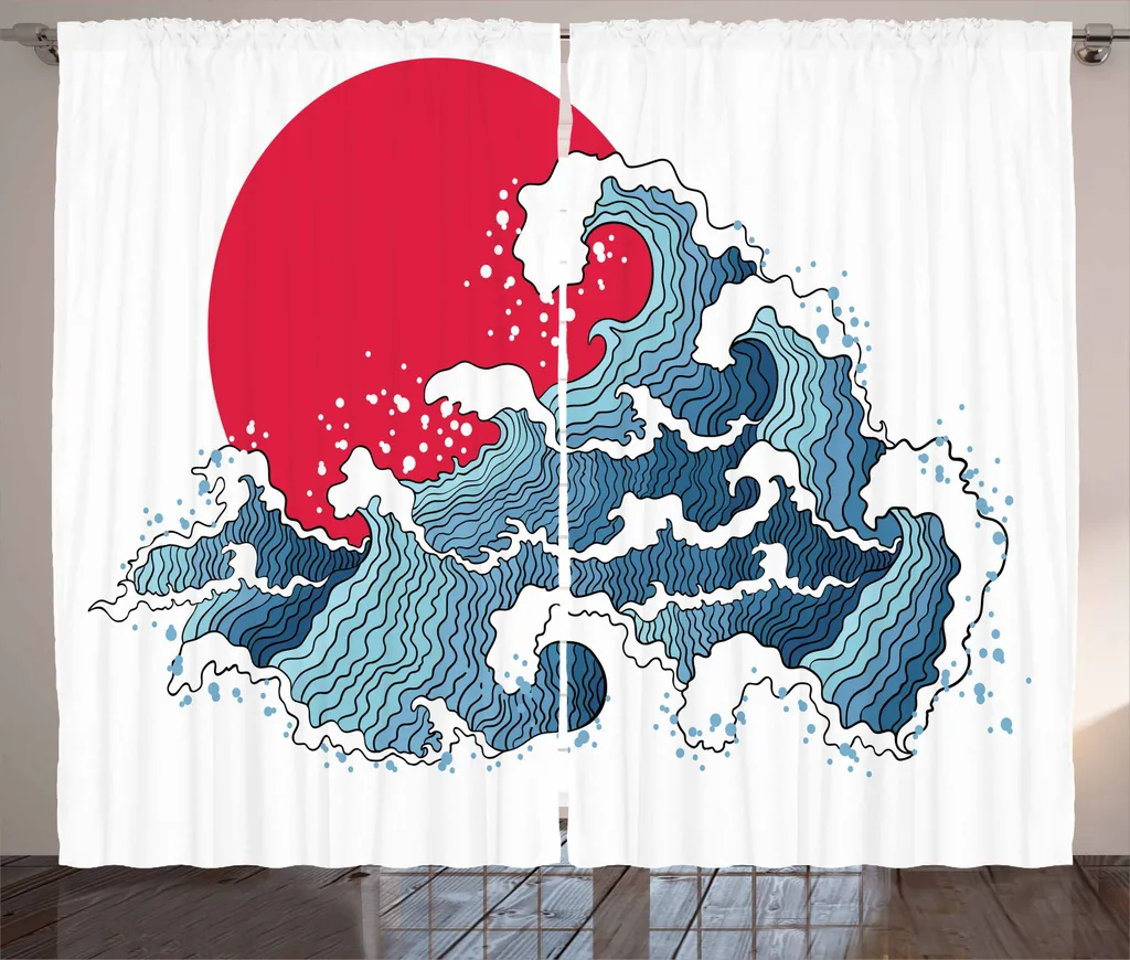 Tenda Artistica Onde Corallo Abakuhaus 280x245 Stile Ukiyo-e Casa