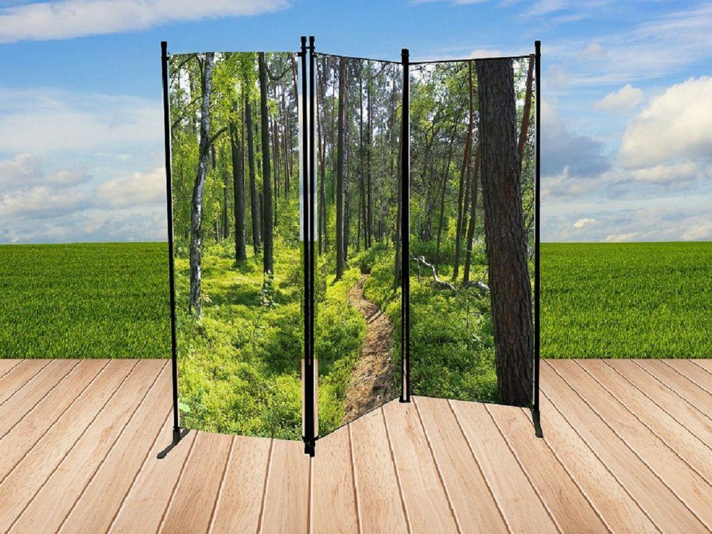 JW Paravent 170 x 165cm mit Fotodruck Motiv: Wald 2535-02 Produktbild 