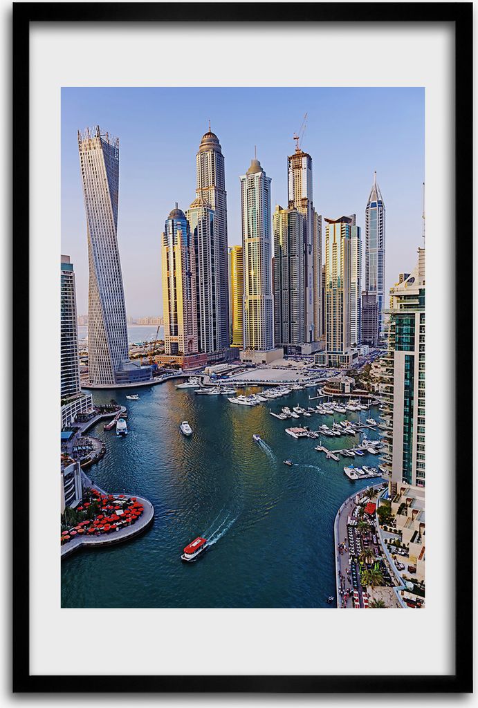 Bild - Bilderrahmen - 40 cm x 60 cm - MDF - Rahmen - Wandkunst - Bucht von Dubai