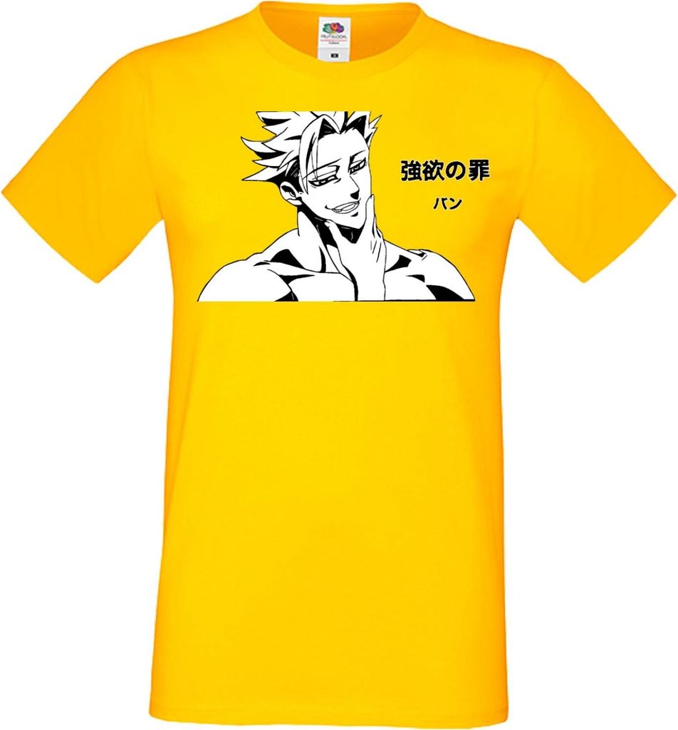 Herren T-Shirt Manga Anime The Seven Anime Deadly Manga Sins Meliodas 03 Seven Deadly Sins, Man M / Gelb