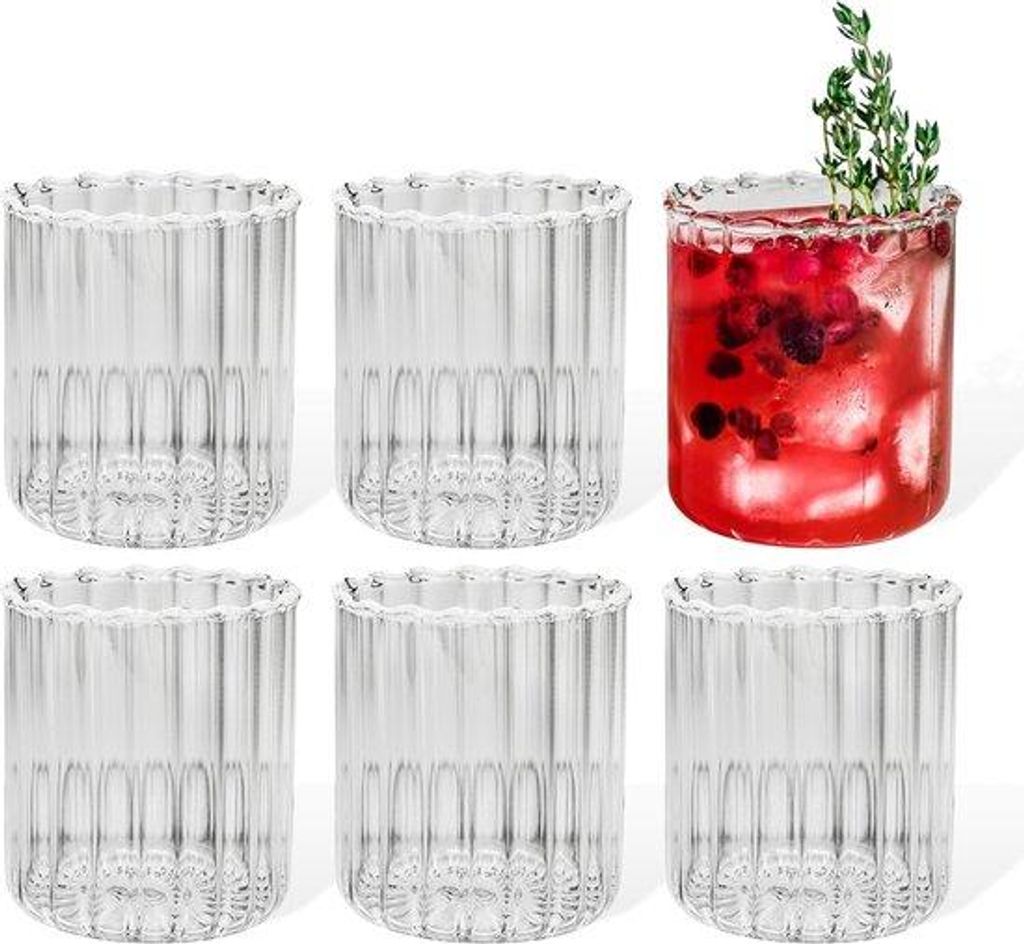 Keramik-Set aus 6 Teilen | Antik-Design, Rautenmuster, Norden, Kurzform | Becher für Kaffee, Tee, Wasser, Langdrinks, Getränke | waschmaschinenfe...
