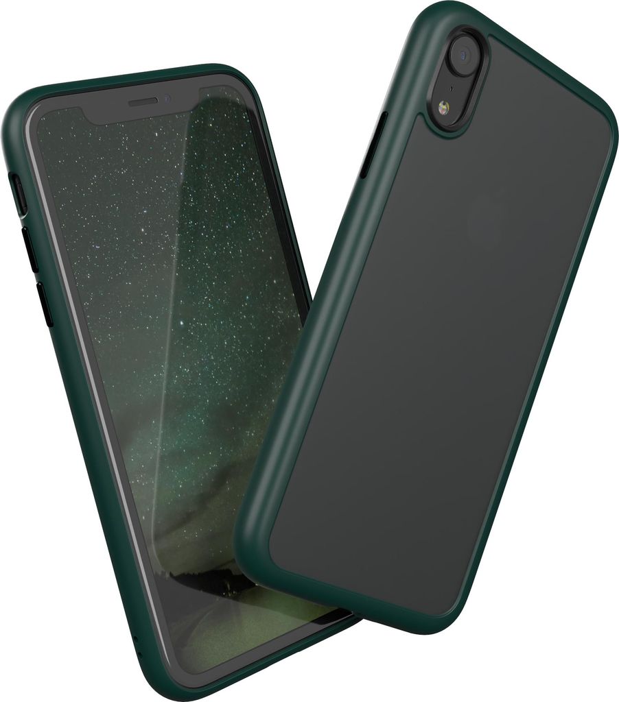 EAZY CASE - Outdoor Case kompatibel mit Apple iPhone XR, stoßfest, kratzfest, mit Kameraschutz, Silikonhülle in Dunkelgrün