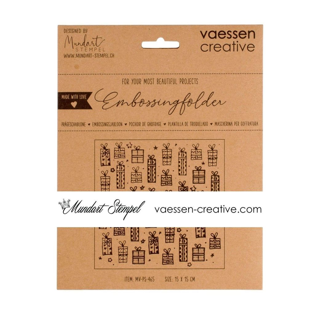 Mundart Stempel - Prägefolder 15 x15cm "Geschenke" Produktbild 