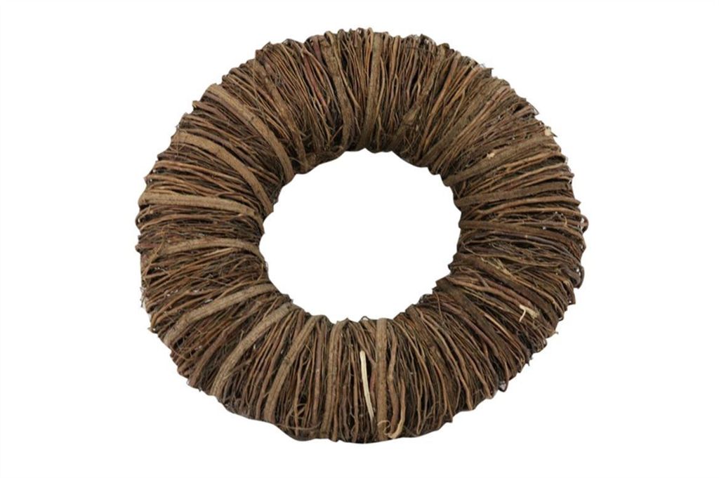 HBX Kranz Rural Holz-Mactan Gras braun D 45 cm