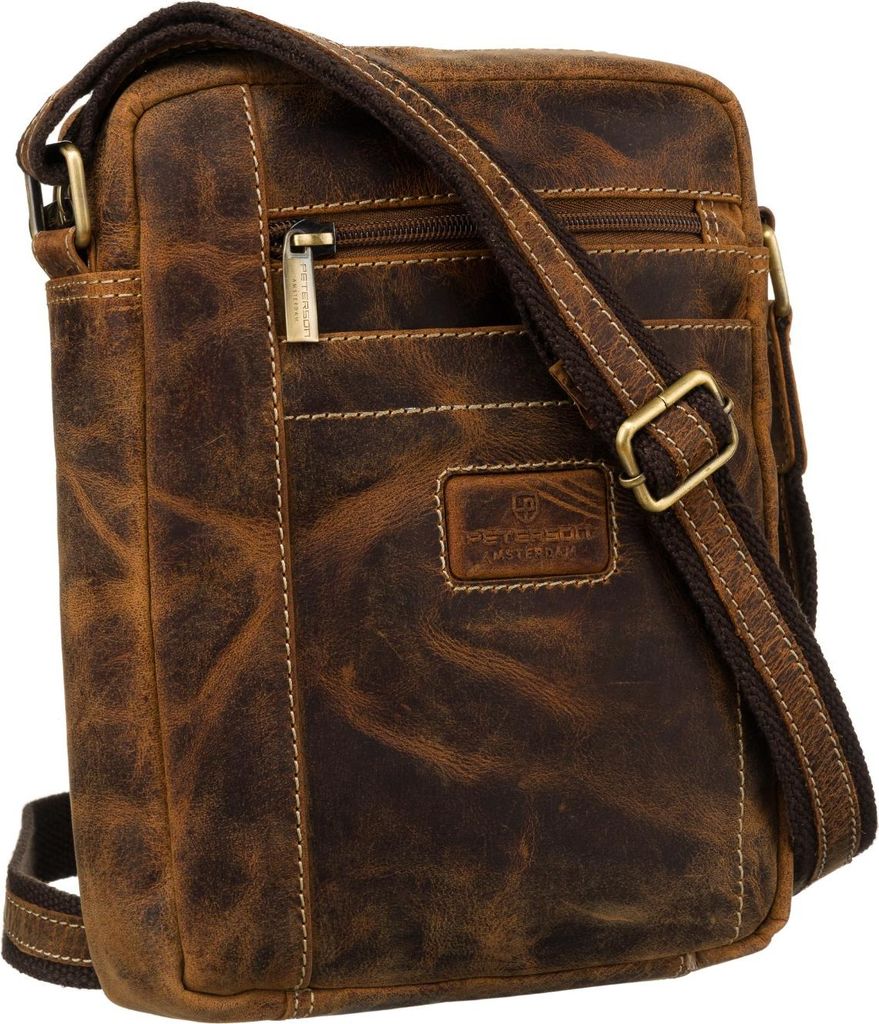 PTN 8022-TMH-5924: Bruin leren tas Productafbeelding 