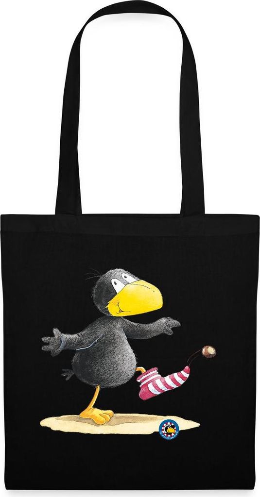Spreadshirt Der kleine Rabe Socke Kastanie Stoffbeutel, One size, Schwarz