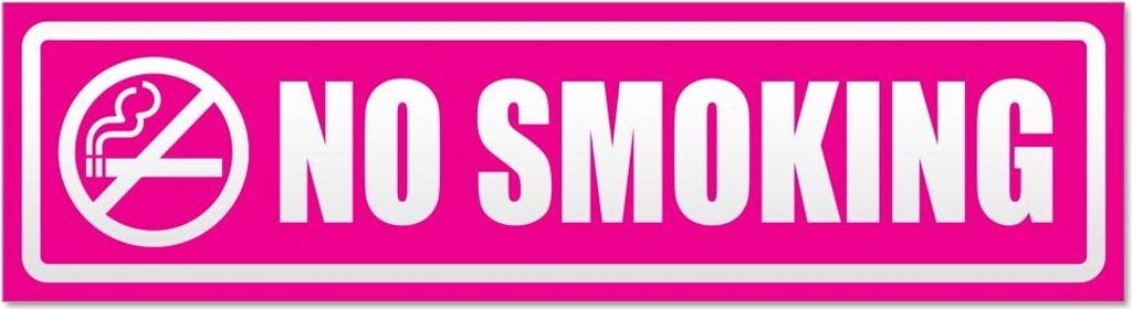 Kiwistar No Smoking invertiert Magnetschild Schild magnetisch - 45cm Pink - Magnetfolie für Auto PKW Kfz