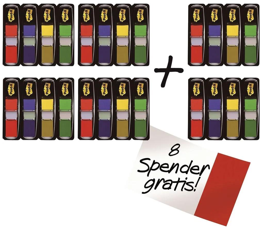 Post-it® Index 683-4+2 mini marque-pages adhésifs 11,9x43,2 mm - 24 blocs