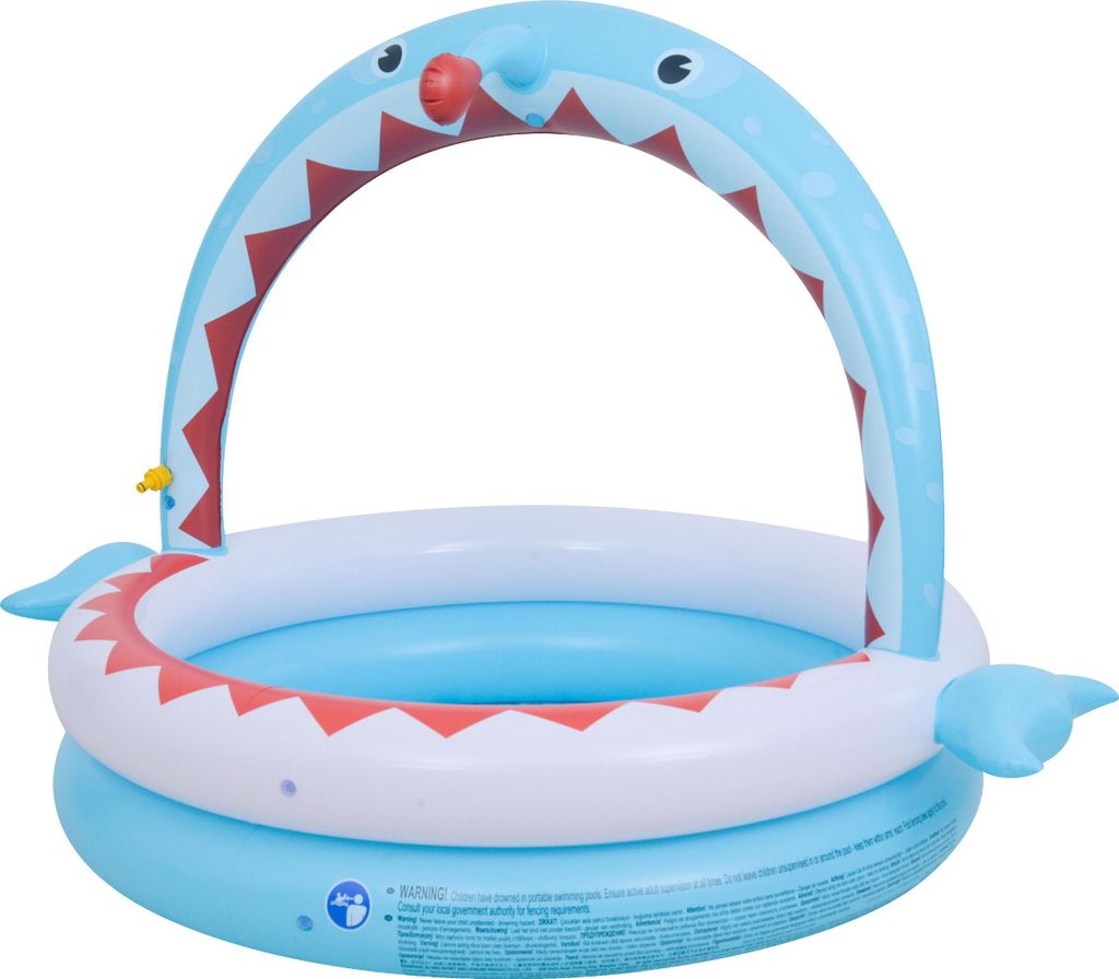 SunClub Planschbecken Laternenfisch 163 x 124 x 115 cm mit Wassersprüher und Gartenschlauchanschluss