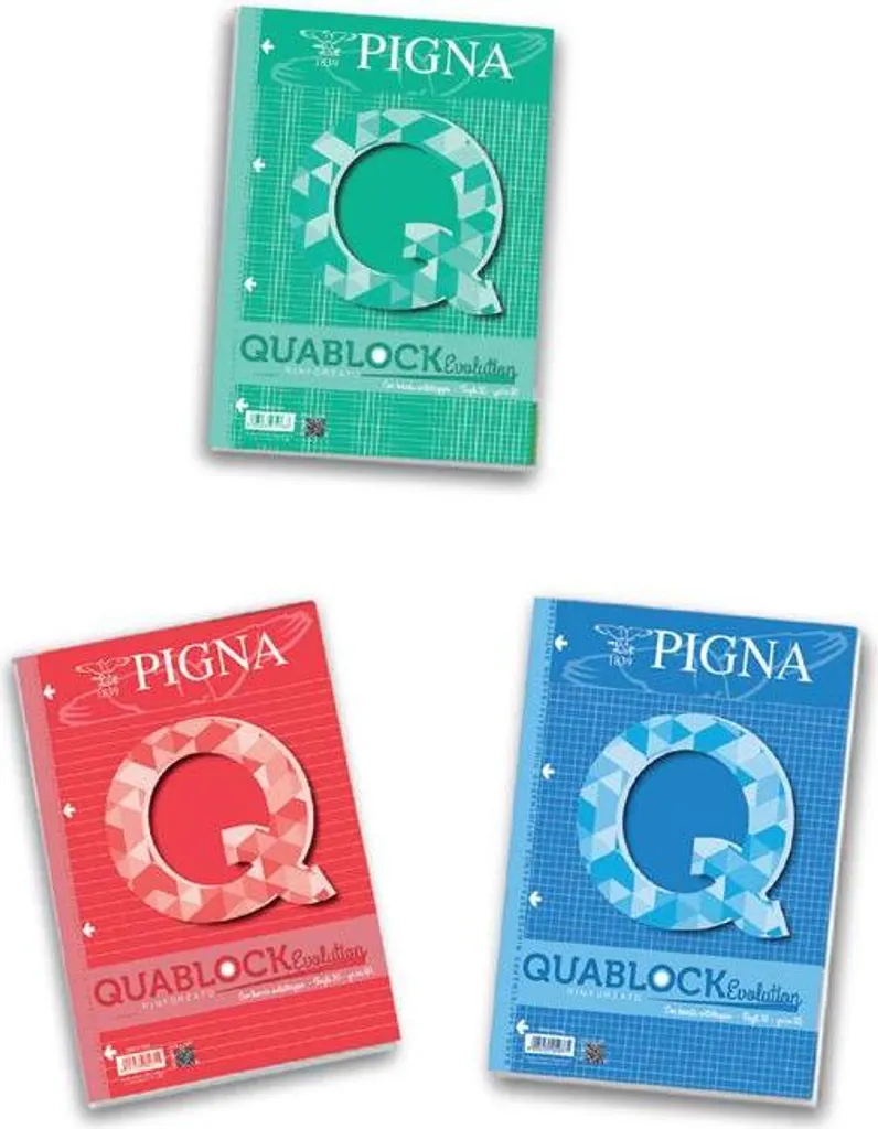 Pigna Quaderno A4 40 Fogli Quadretti 5mm - Linea Scuola Multicolore
