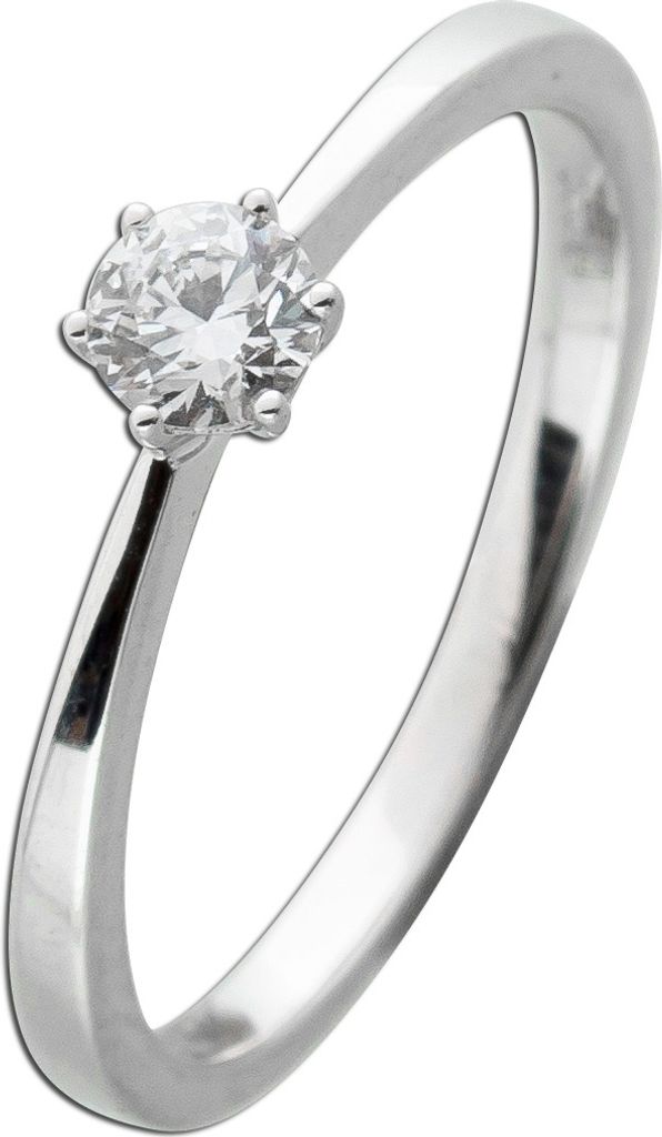 Solitärring 0.25ct F VSI Weißgold 585 14K Lab Grown Diamond 19