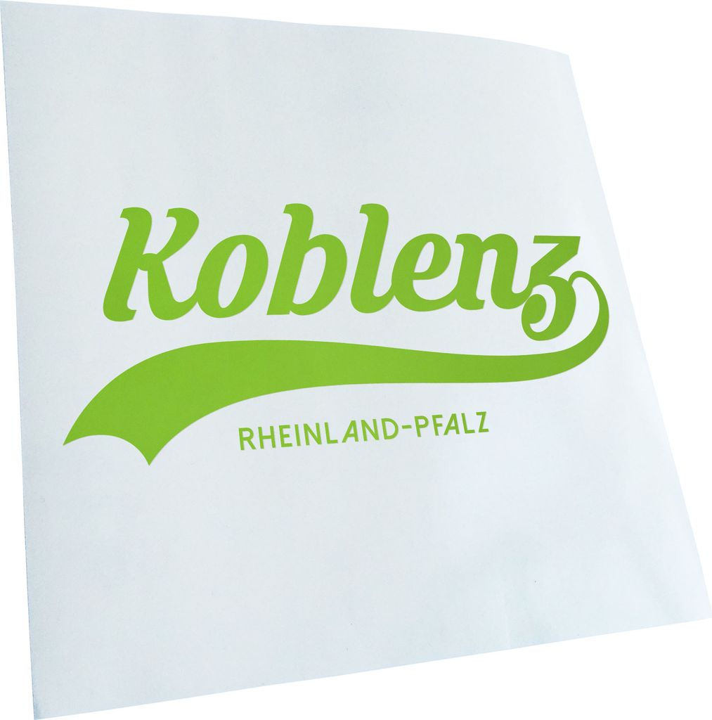 Kiwistar - Autoaufkleber - Koblenz Rheinland-Pfalz - Lindgrün - 50x21cm - Aufkleber für Auto, Laptop, Fahrrad, LKW, Motorrad mehrfarbig JDM Decal...