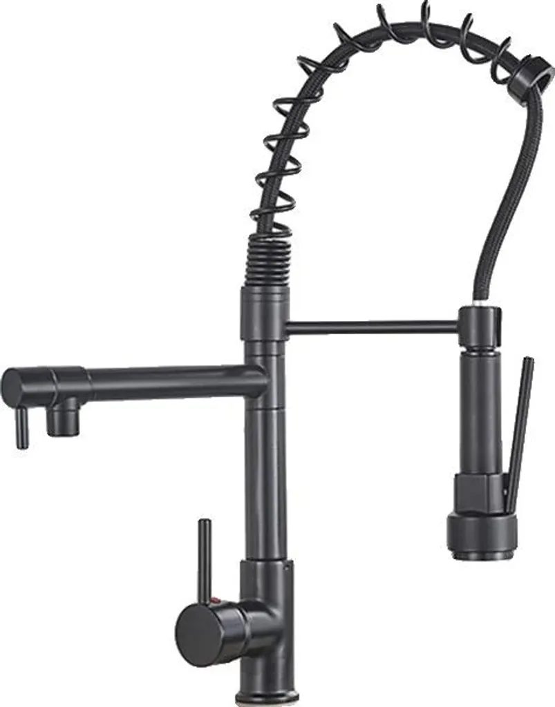Robinet cuisine noir avec douchette extractible pour nettoyage facile