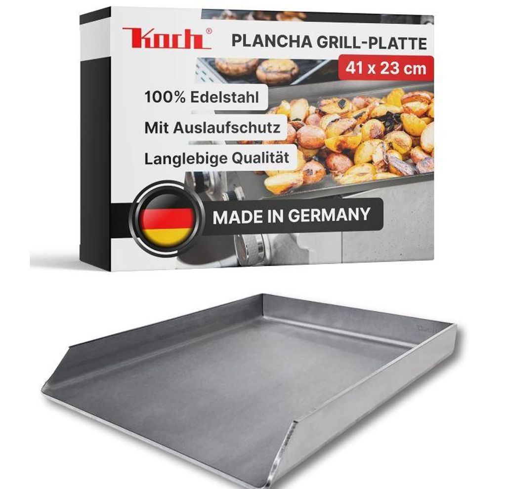 KOCH #27 massive Edelstahl PLANCHA 41 x 23 cm Burger- Produktbild 