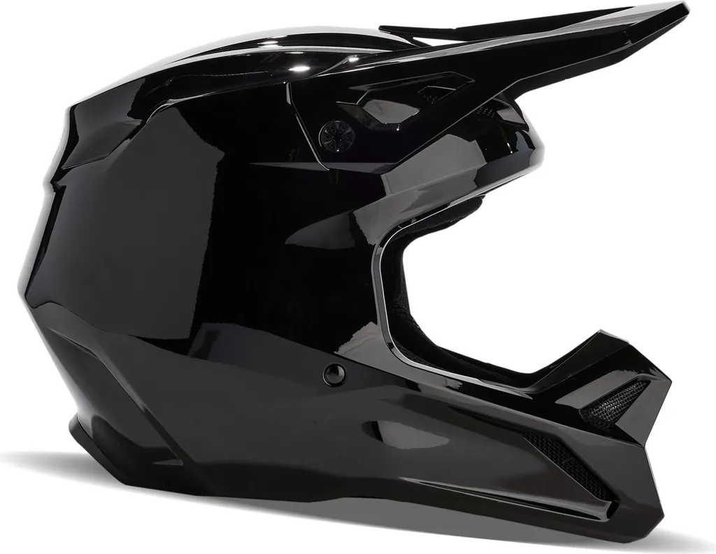 Casque Cross Fox V1 Solid Noir XL - Confort Intérieur & Sécurité Accrue