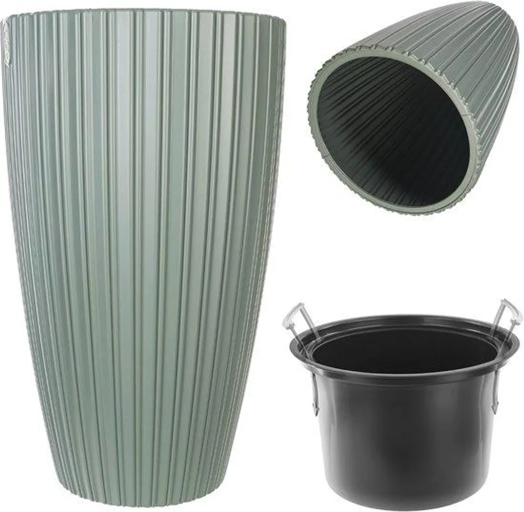 Pots à fleurs ronds avec insert amovible pour usage intérieur et extérieur