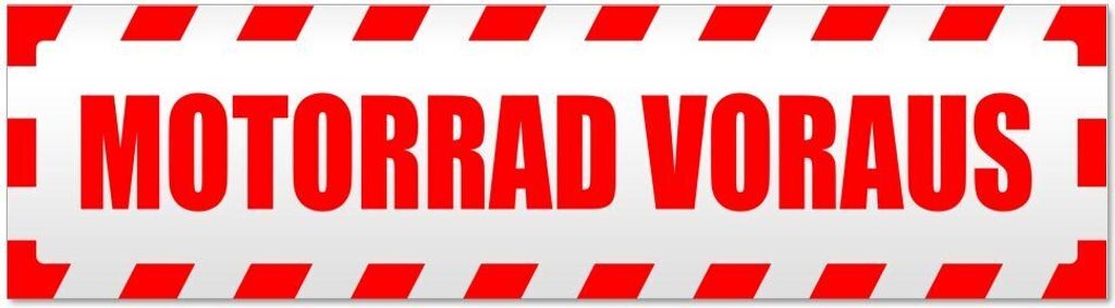 Kiwistar Motorrad voraus Motiv 1 gestreift Magnetschild Schild magnetisch - 30cm Rot - Magnetfolie für Auto PKW Kfz