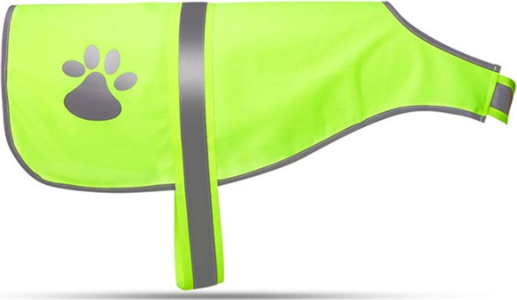 Gelbe Warnweste für Hunde, Größe M, HI-VIS, gut sichtbare, fluoreszierende Sicherheitsweste für Hunde und Haustiere, mit verstellbaren Riemen, ...