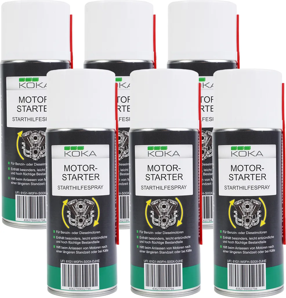 6x Spray Avviamento Motore 400ml: Starter Rapido per Benzina e Diesel